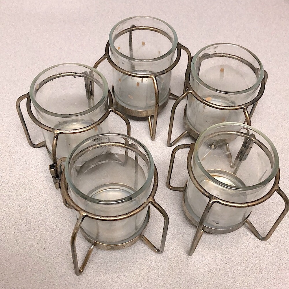 🖤Vintage MCM Mid Century Modern Movable Brass Glass Votive Holder Home Goods🖤 - Picture 4 of 7